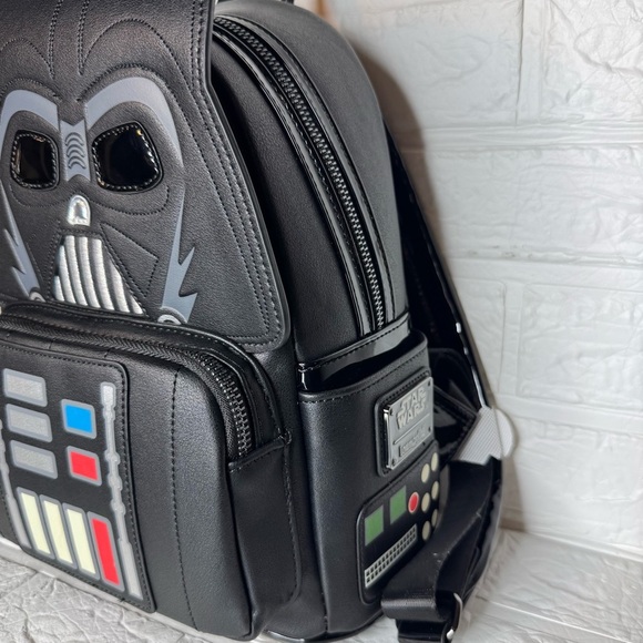 Disney Parks Loungefly Star Wars Black Darth Vader Mini Backpack Glow In TheDark - Picture 4 of 14